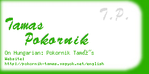 tamas pokornik business card